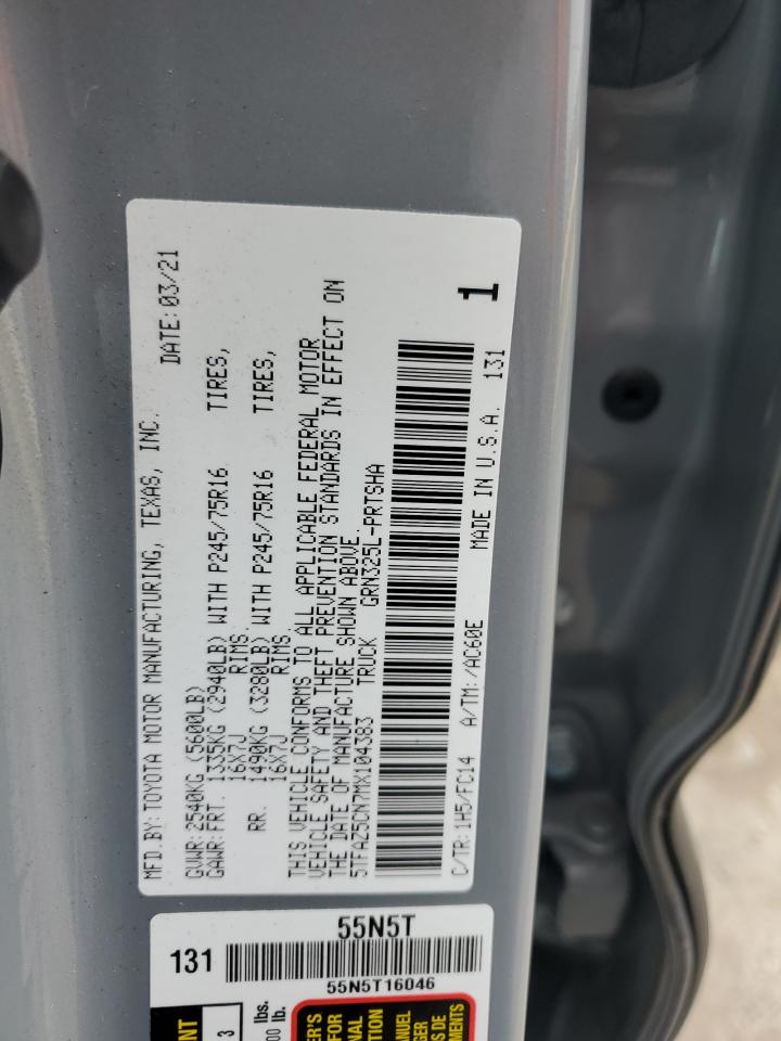 5TFAZ5CN7MX104383 TOYOTA TACOMA 2021