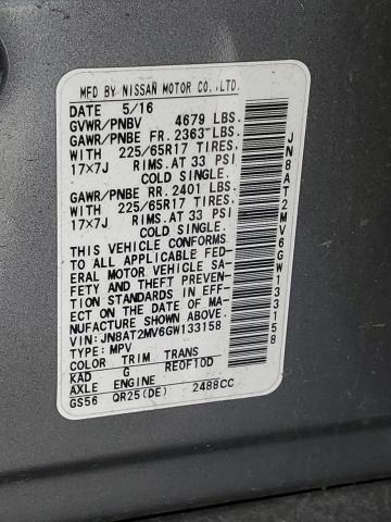 2016 Nissan Rogue S VIN: JN8AT2MV6GW133158 Lot: 46880874