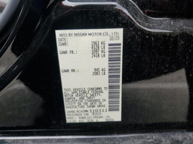 2021 Nissan Altima Sr VIN: 1N4BL4CVMN310311 Lot: 45386084