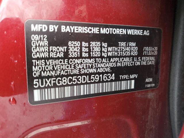 VIN 5UXFG8C53DL591634 2013 BMW X6, Xdrive50I no.13