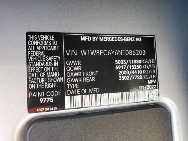 2022 Mercedes-Benz Sprinter 3500 VIN: W1W8EC6Y6NT086203 Lot: 47853434