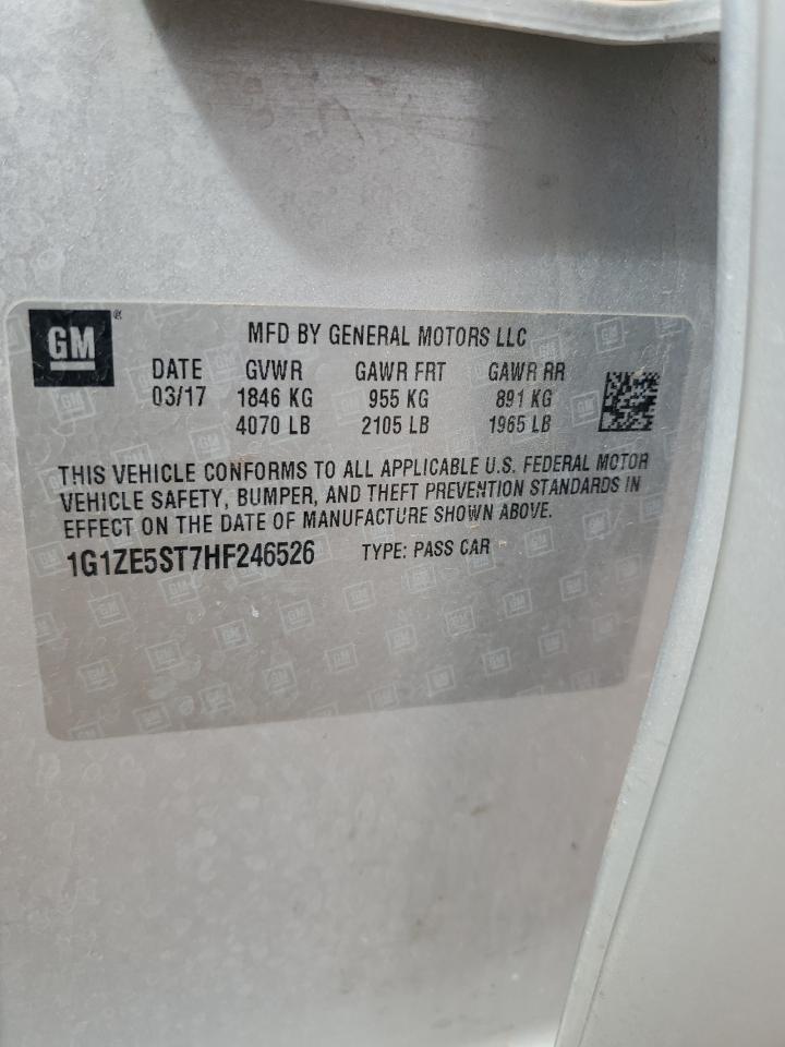 1G1ZE5ST7HF246526 CHEVROLET MALIBU 2017
