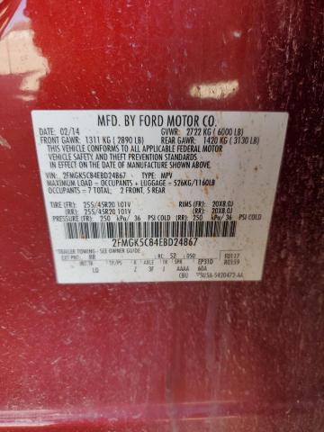 VIN 2FMGK5C84EBD24867 2014 Ford Flex, Sel no.13