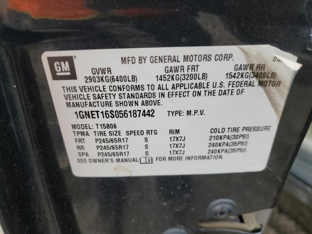 2005 Chevrolet Trailblazer Ext Ls VIN: 1GNET16S056187442 Lot: 46044424