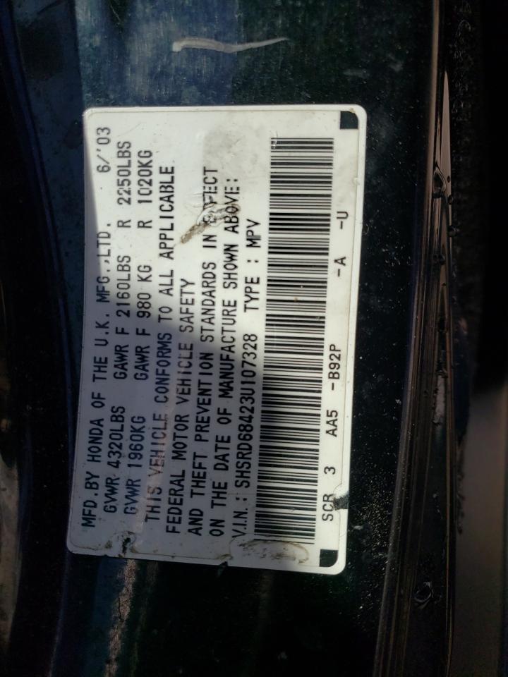 SHSRD68423U107328 2003 Honda Cr-V Lx