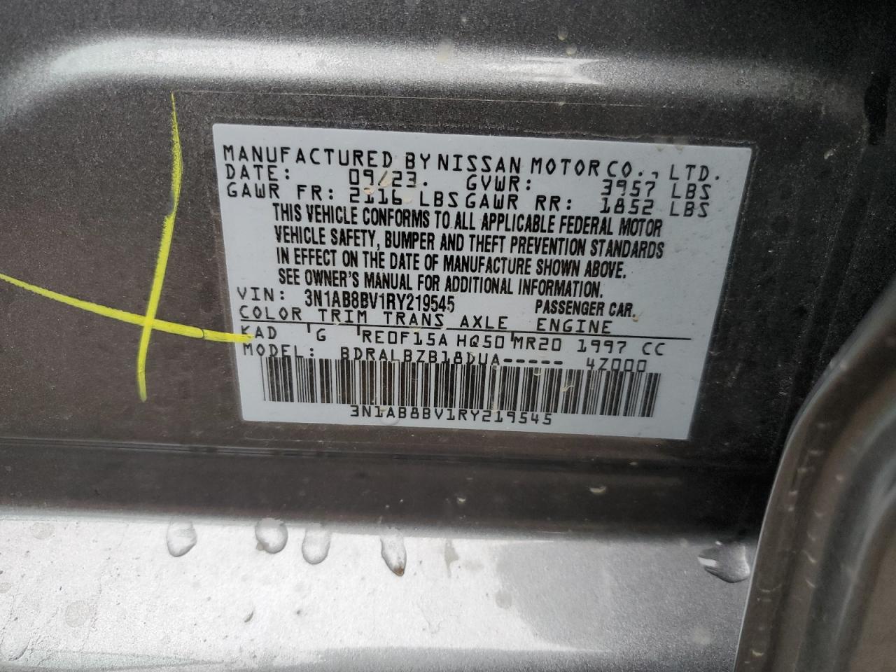3N1AB8BV1RY219545 NISSAN SENTRA 2024
