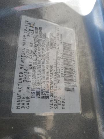 2018 Nissan Versa S VIN: 3N1CN7AP7JL878261 Lot: 47441884