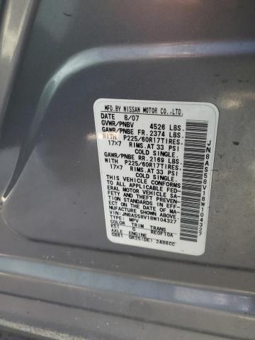 2008 Nissan Rogue S VIN: JN8AS58V18W104327 Lot: 46622324