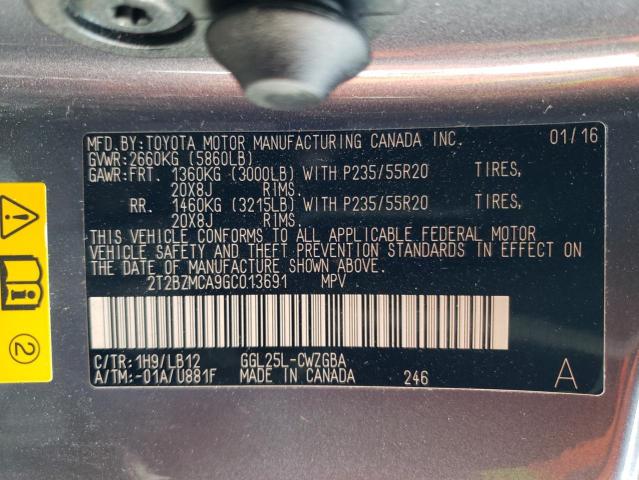 Паркетники LEXUS RX350 2016 Серый