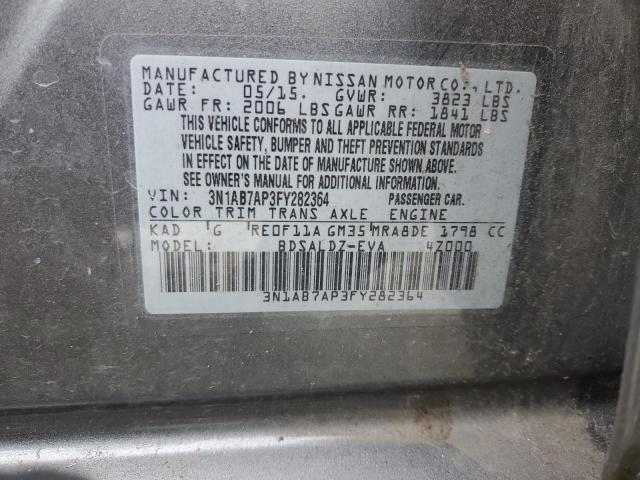 2015 Nissan Sentra S VIN: 3N1AB7AP3FY282364 Lot: 48916604