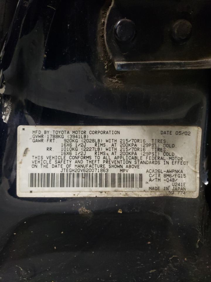 JTEGH20V620071863 2002 Toyota Rav4