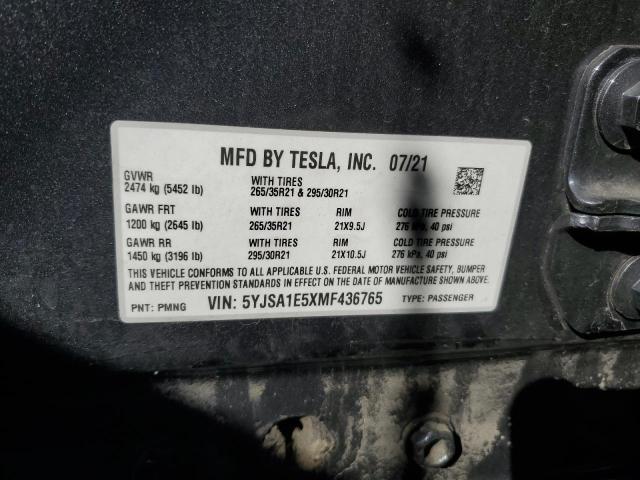 5YJSA1E5XMF436765 2021 Tesla Model S