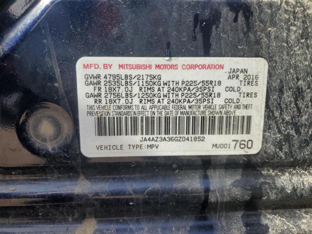 2016 MITSUBISHI OUTLANDER JA4AZ3A36GZ041852