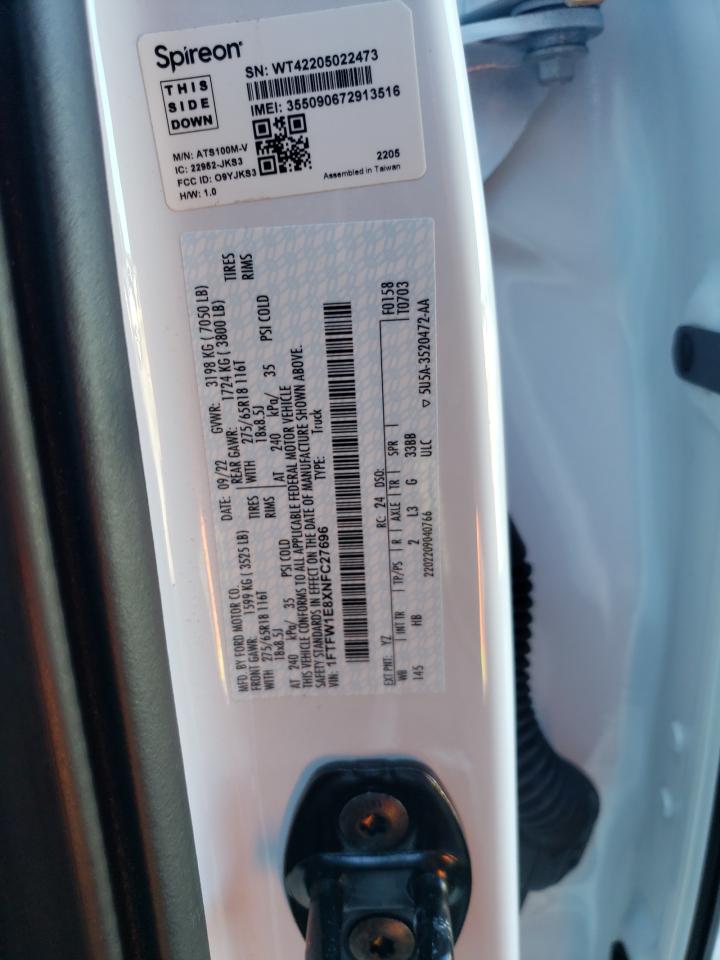 1FTFW1E8XNFC27696 FORD F-150 2022