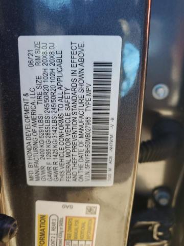 2021 Honda Passport Exl VIN: 5FNYF8H50MB027965 Lot: 48353874