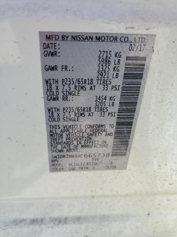 2017 NISSAN PATHFINDER - 5N1DR2MN4HC665739
