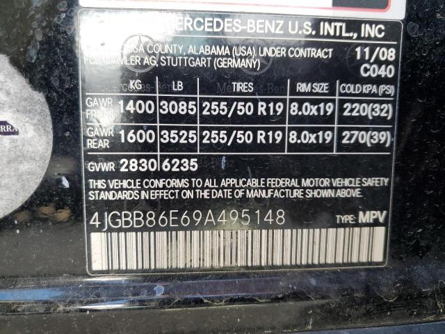 2009 Mercedes-Benz Ml 350 VIN: 4JGBB86E69A495148 Lot: 48667554