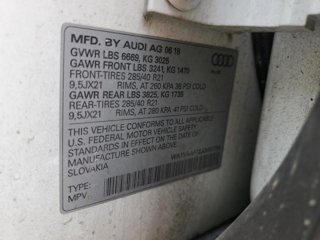 VIN WA1VAAF72JD051758 2018 Audi Q7, Prestige no.12