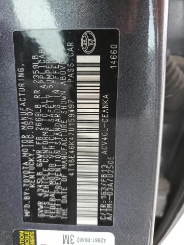 2007 Toyota Camry Ce VIN: 4T1BE46K47U159497 Lot: 48487144