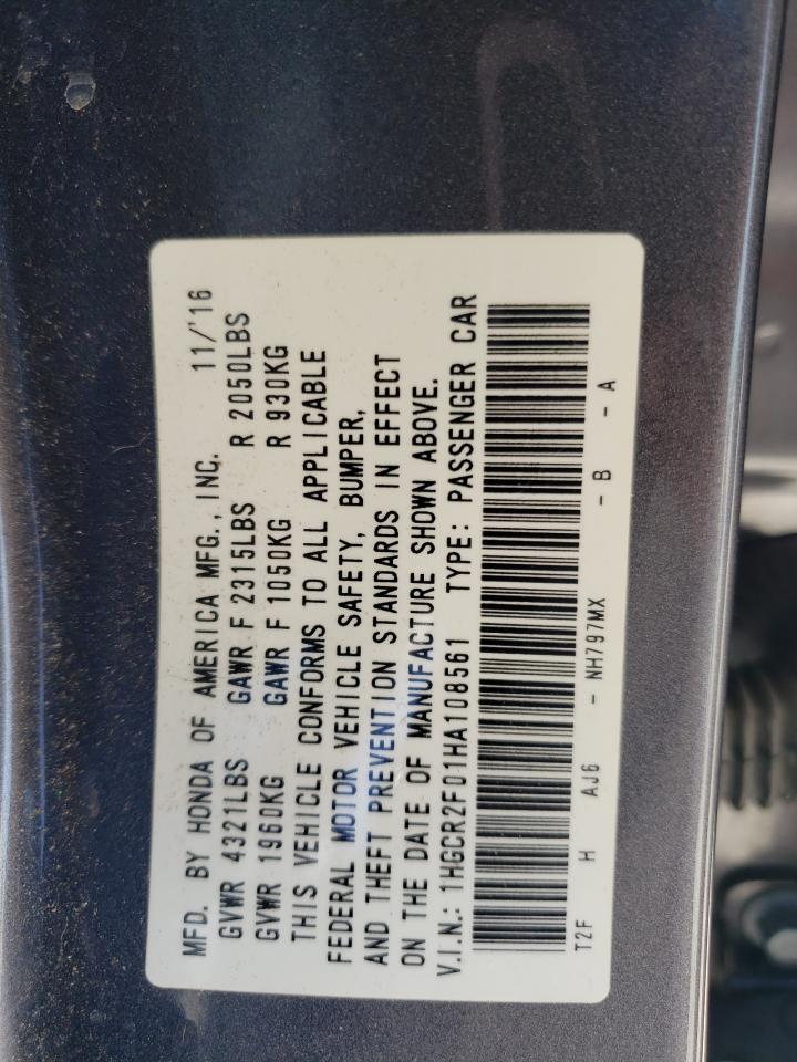 1HGCR2F01HA108561 HONDA ACCORD 2017