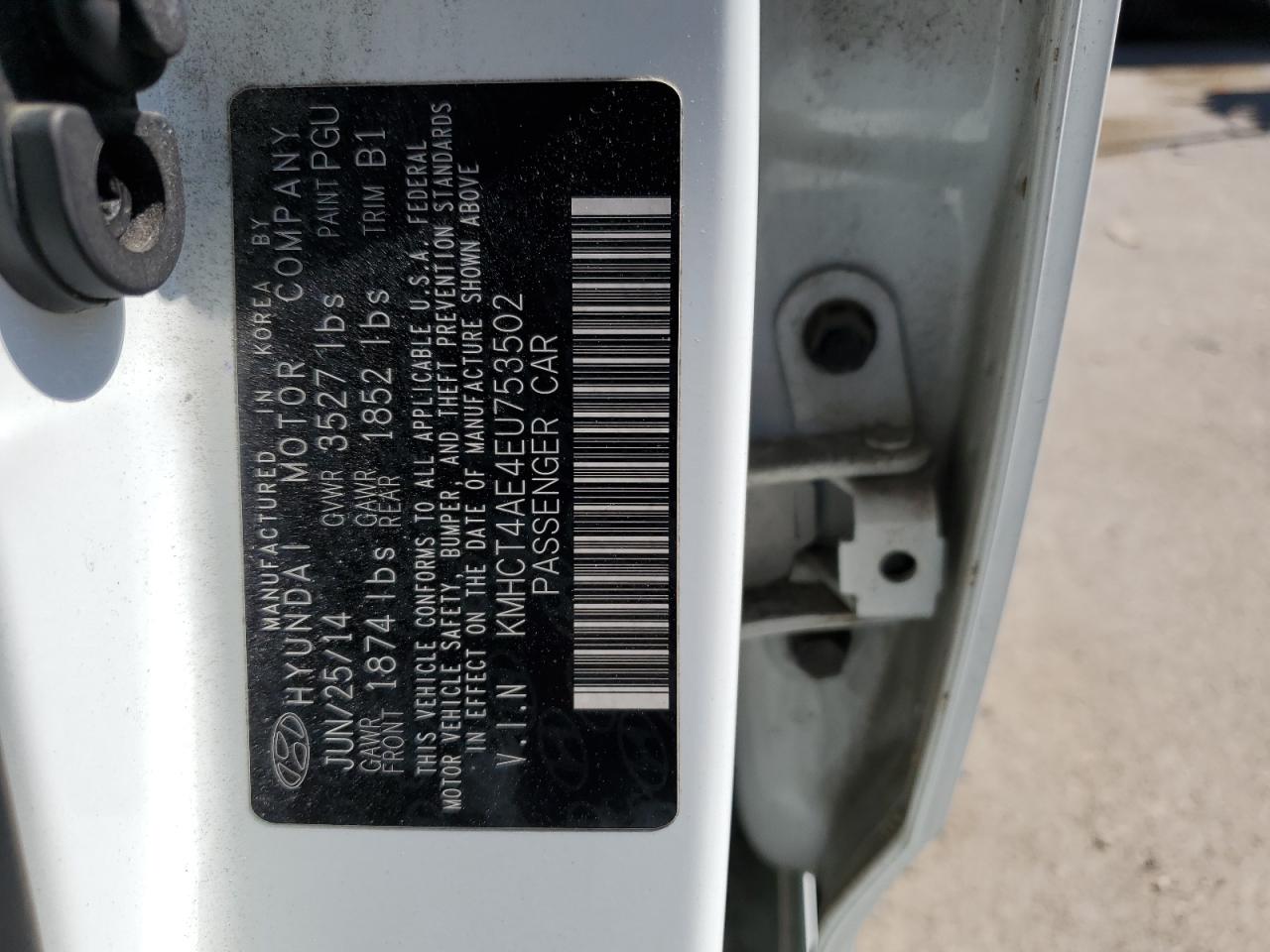 KMHCT4AE4EU753502 2014 Hyundai Accent Gls