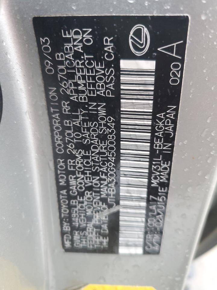 JTHBA30G945008349 2004 Lexus Es 330