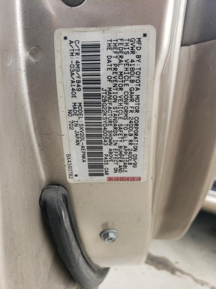 JT2BG22K5Y0400543 2000 Toyota Camry Ce