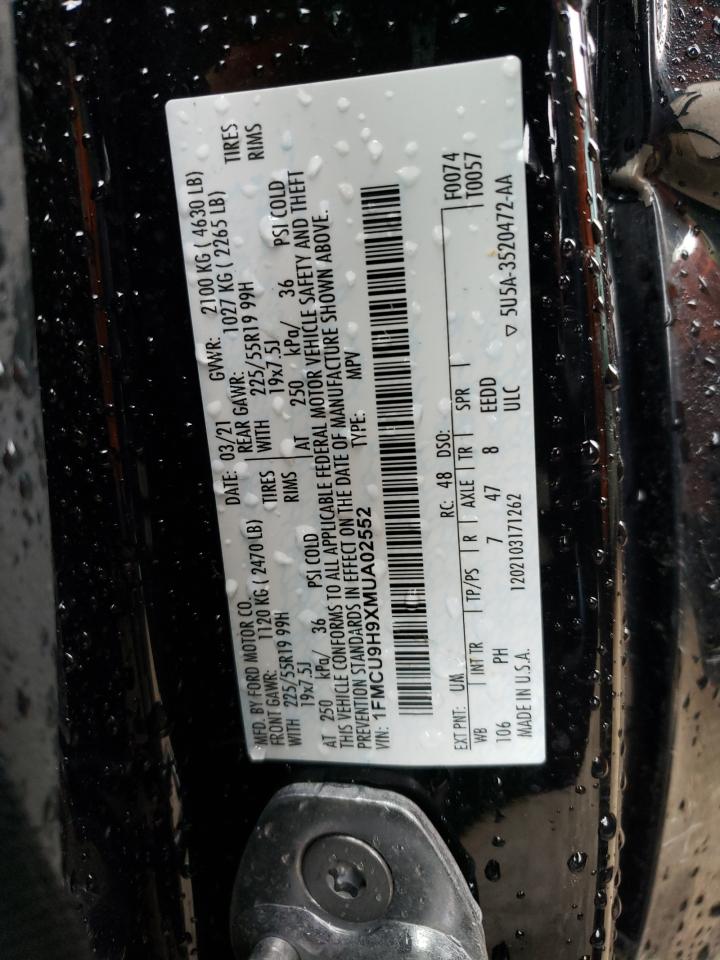 1FMCU9H9XMUA02552 FORD ESCAPE 2021