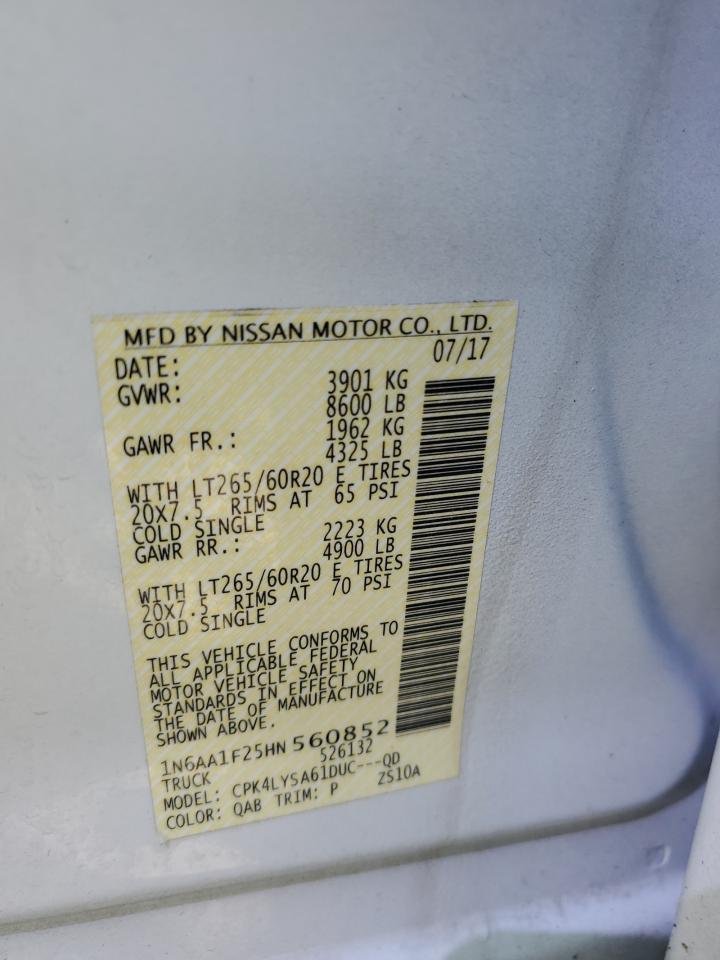 1N6AA1F25HN560852 NISSAN TITAN 2017