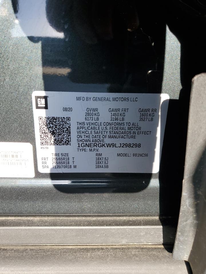 1GNERGKW9LJ298298 CHEVROLET TRAVERSE 2020