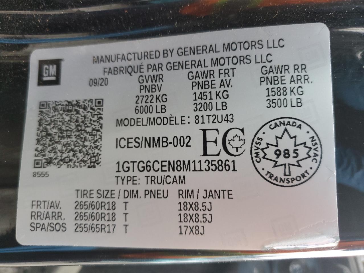 1GTG6CEN8M1135861 2021 GMC Canyon Elevation