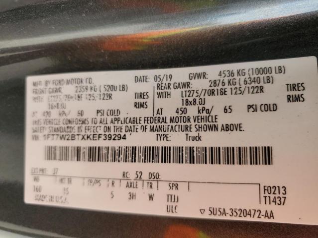 1FT7W2BTXKEF39294 2019 Ford F250 Super Duty