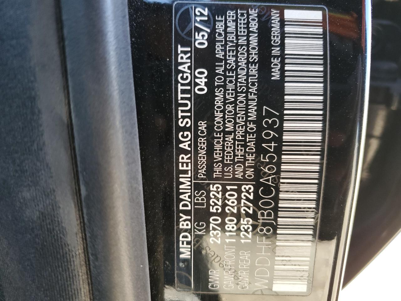 WDDHF8JB0CA654937 2012 Mercedes-Benz E 350 4Matic