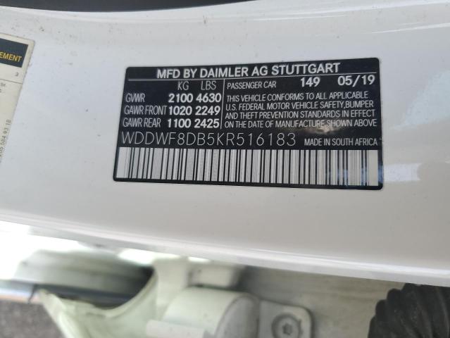 2019 MERCEDES-BENZ C 300 - WDDWF8DB5KR516183