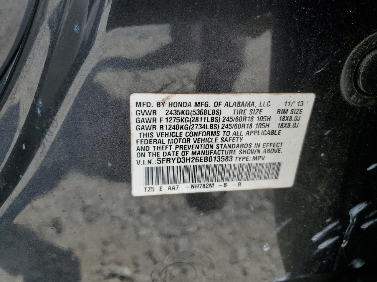5FRYD3H26EB013583 2014 Acura Mdx