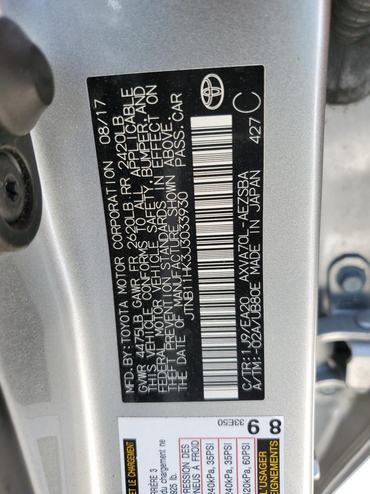 JTNB11HK3J3033930 2018 Toyota Camry L