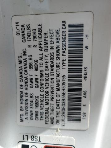 2014 Honda Civic Lx VIN: 2HGFG3B55EH505195 Lot: 47437224