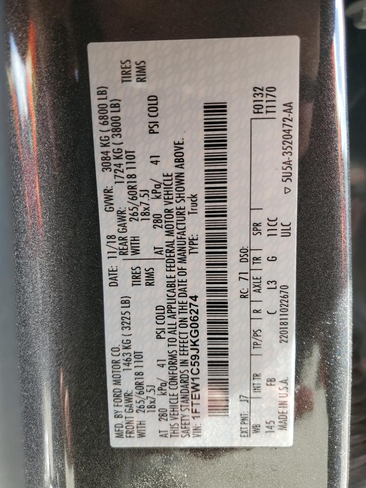 1FTEW1C59JKG06274 FORD F-150 2018