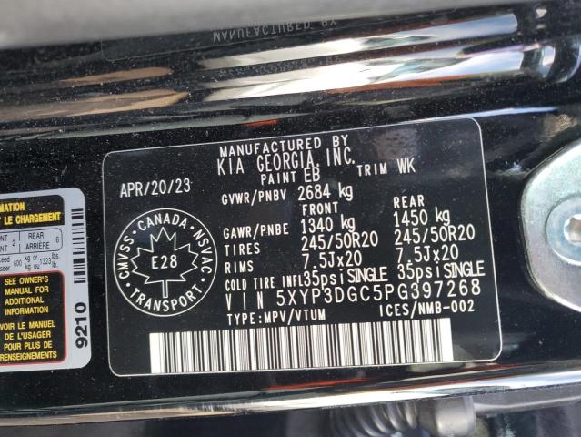 2023 Kia Telluride Ex VIN: 5XYP3DGC5PG397268 Lot: 46106254