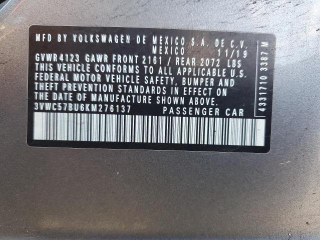 2019 VOLKSWAGEN JETTA S - 3VWC57BU6KM276137