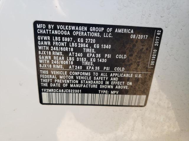 Lot #2485108008 2018 VOLKSWAGEN ATLAS SEL salvage car