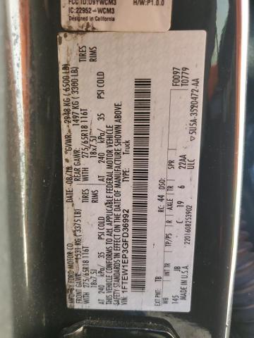 2016 Ford F150 Supercrew VIN: 1FTEW1EP3GFD36992 Lot: 48562474