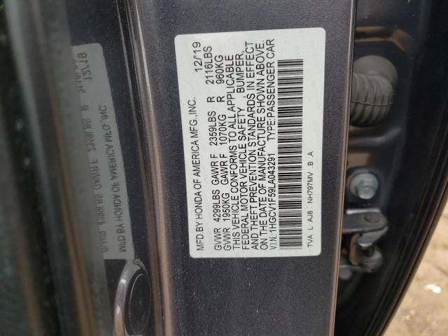 VIN 1HGCV1F59LA043291 2020 HONDA ACCORD no.12