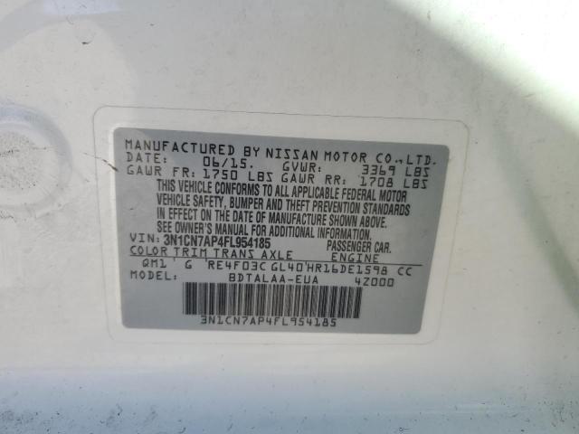 2015 Nissan Versa S VIN: 3N1CN7AP4FL954185 Lot: 47357294