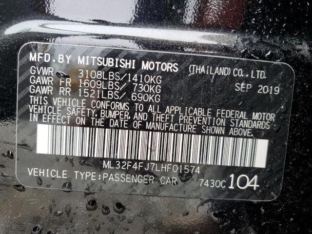 2020 Mitsubishi Mirage G4 Se VIN: ML32F4FJ7LHF01574 Lot: 45162834