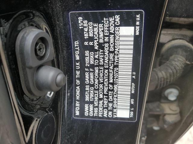 Lot #2438974259 2020 HONDA CIVIC SPOR salvage car