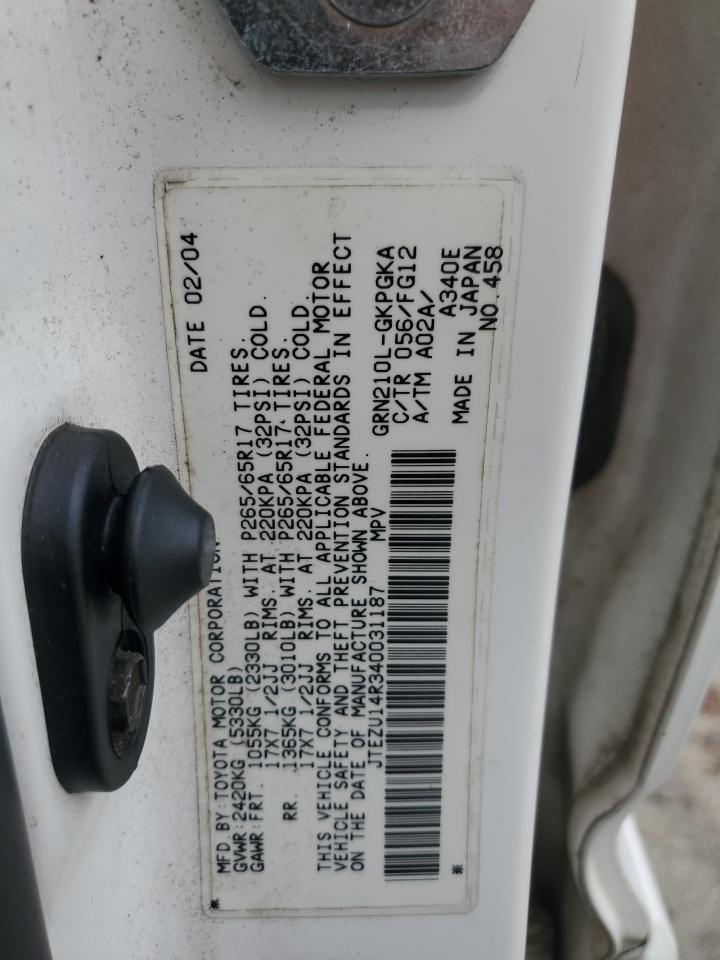 JTEZU14R340031187 2004 Toyota 4Runner Sr5
