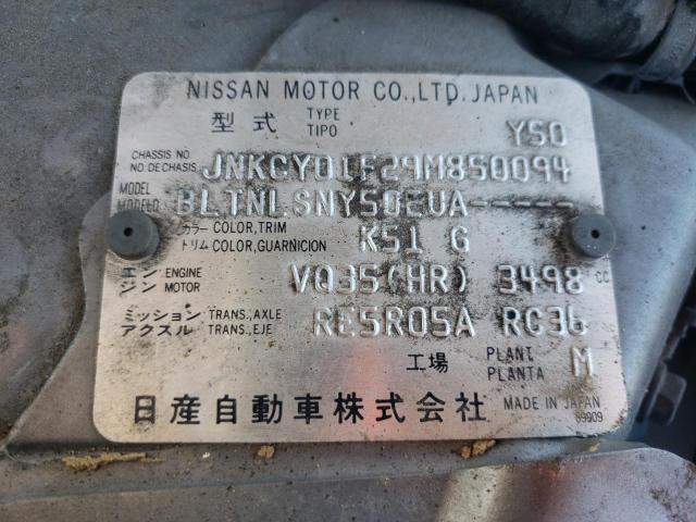 JNKCY01F29M850094 2009 Infiniti M35 Base