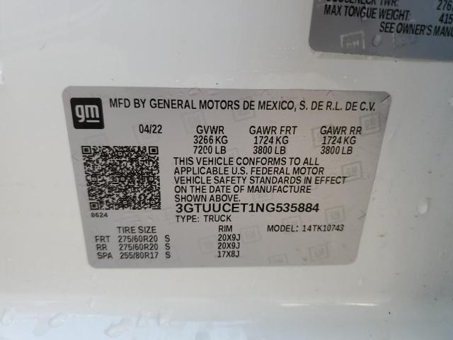 Lot #2423661317 2022 GMC SIERRA K15 salvage car