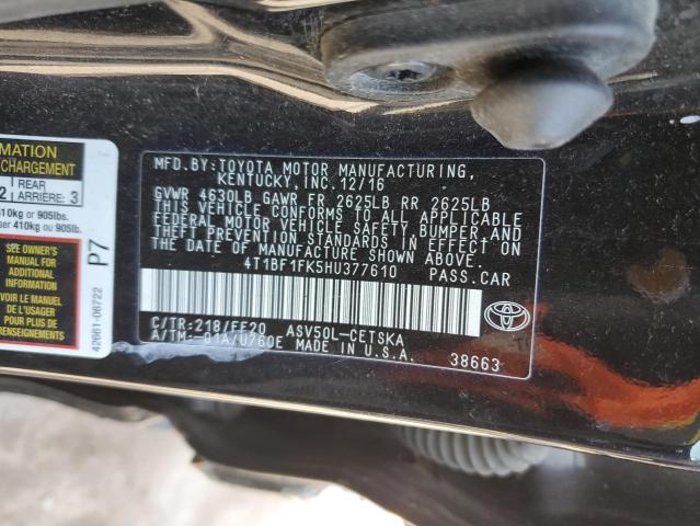 Lot #2435655697 2017 TOYOTA CAMRY LE salvage car